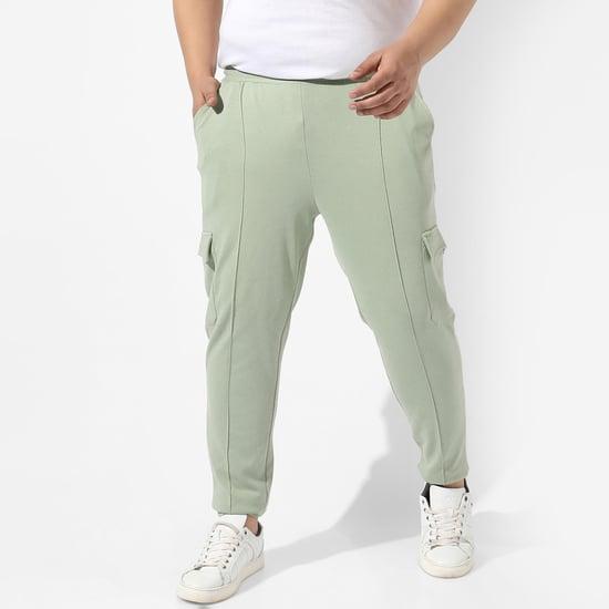 instafab plus men solid regular fit trackpants