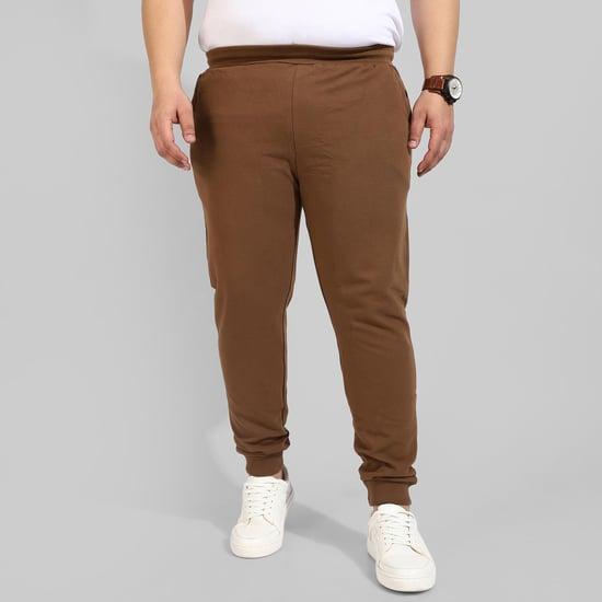 instafab plus men textured regular fit joggers