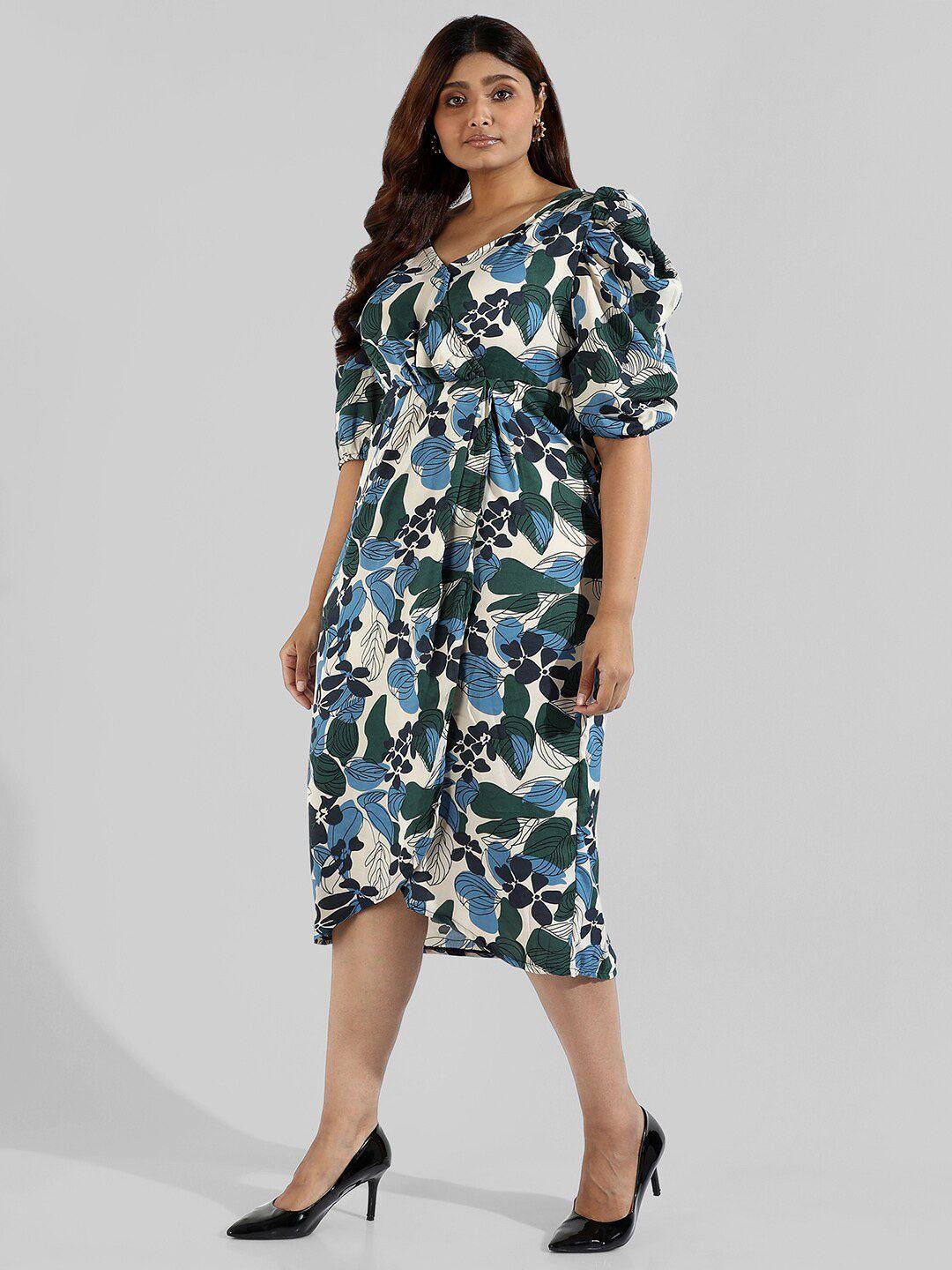 instafab plus multicoloured floral midi dress