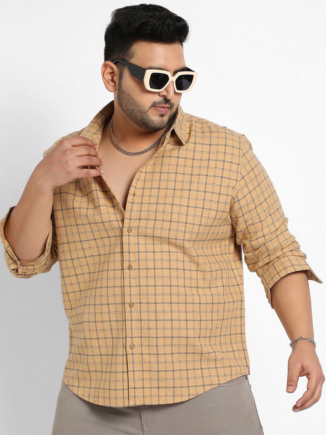 instafab plus plus size classic opaque checked casual shirt