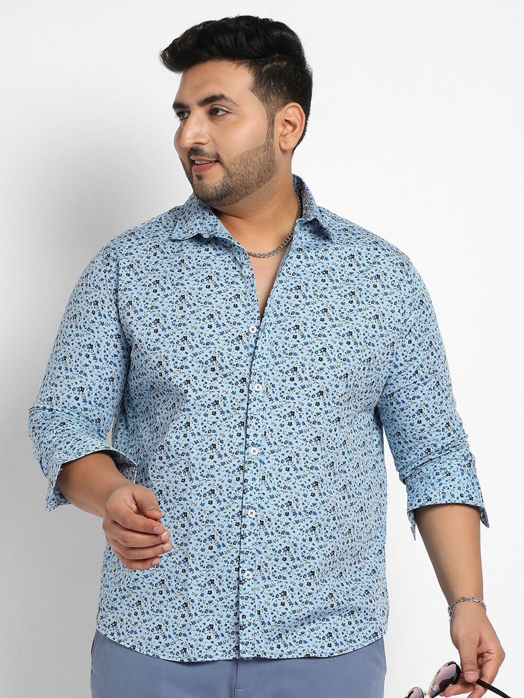 instafab plus size classic regular fit floral printed casual shirt