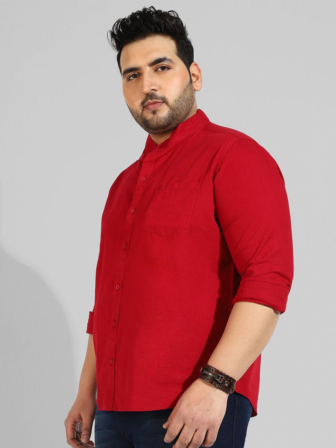 instafab plus size men casual cotton shirt