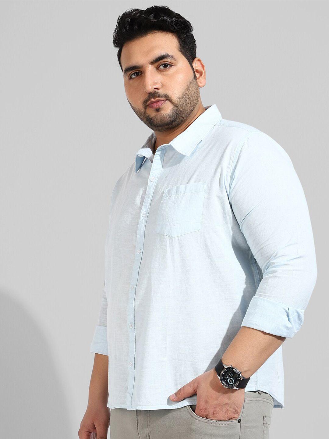 instafab plus size men casual cotton shirt