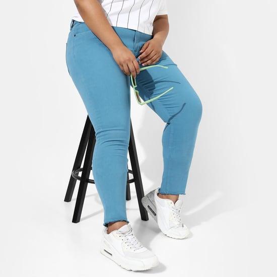 instafab plus women coloured regular fit jeans