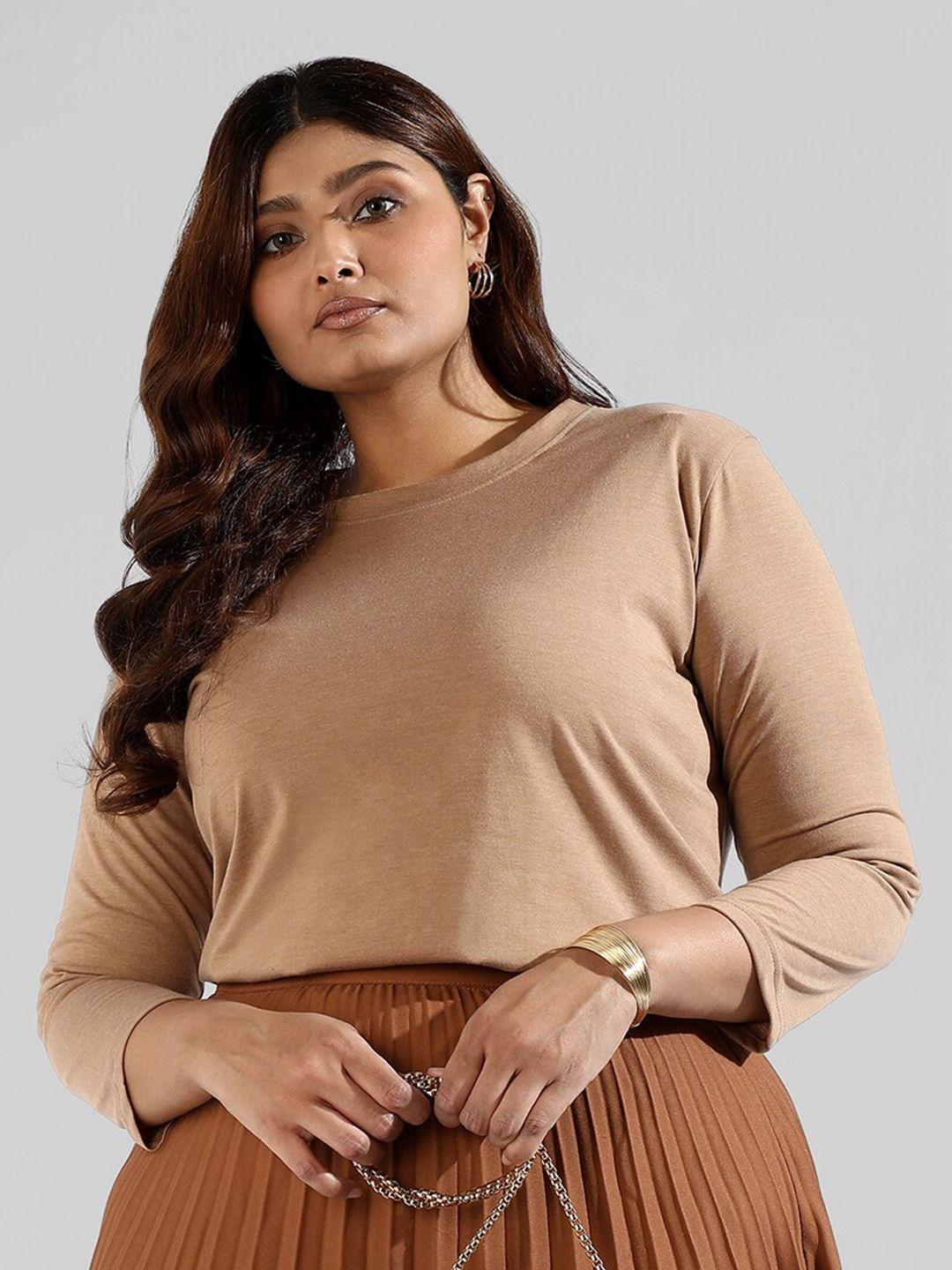 instafab plus women plus size round neck cotton top