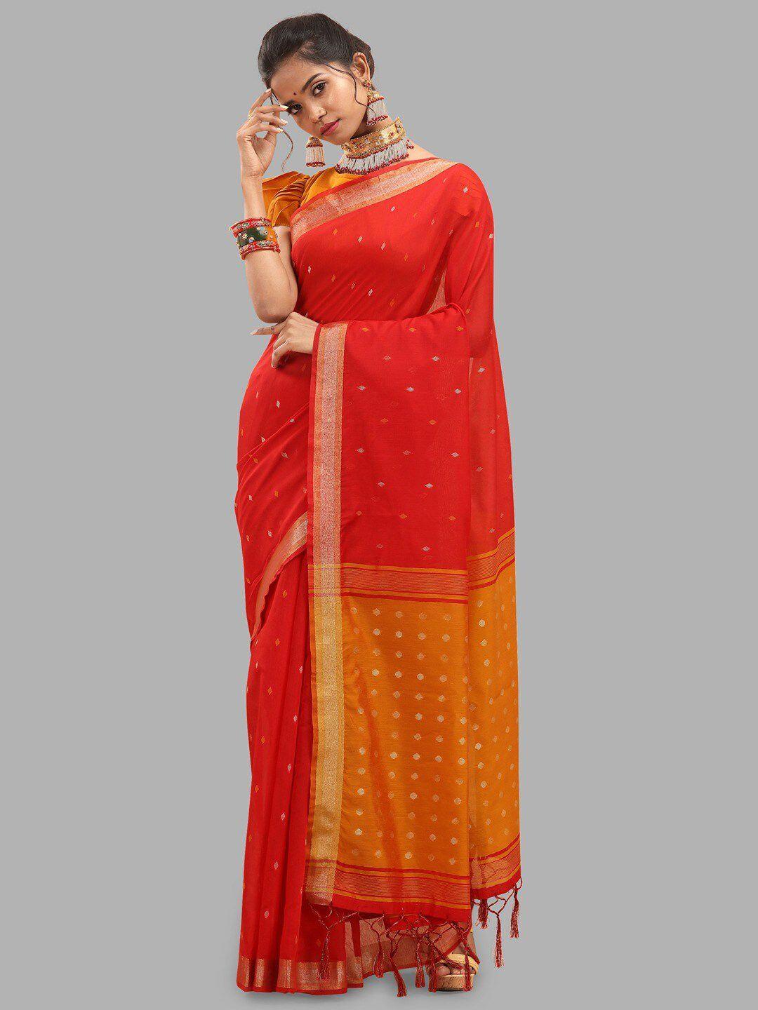 insthah ethnic motifs woven designed zari silk cotton banarasi saree