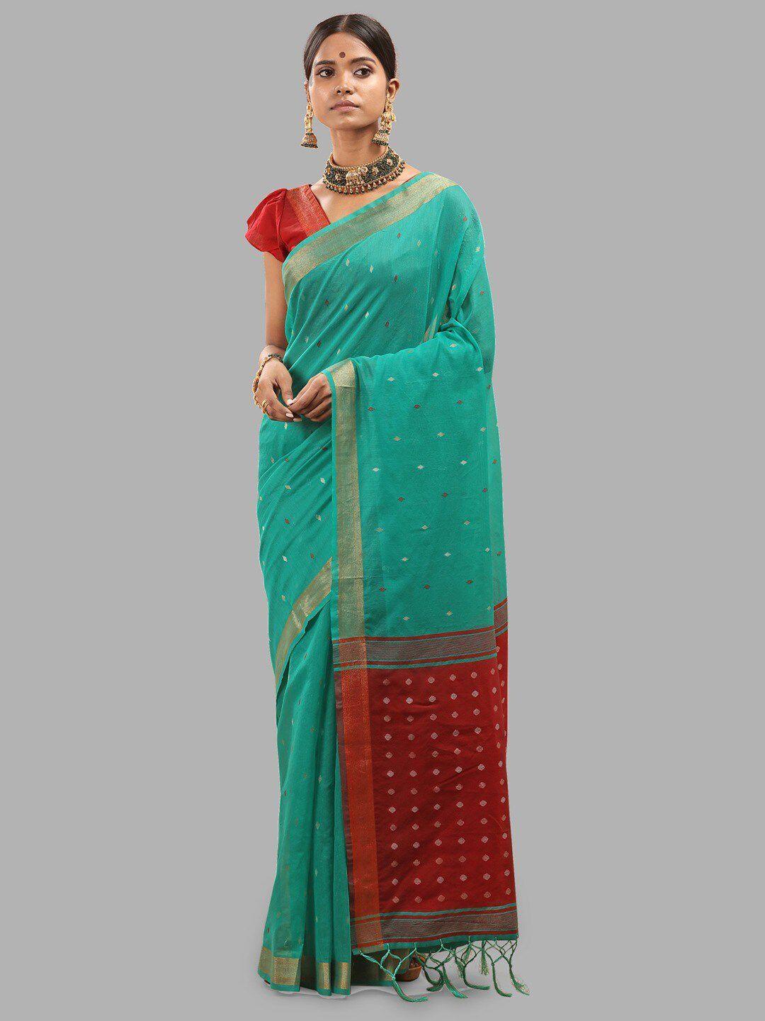 insthah ethnic motifs wovened design zari silk cotton banarasi saree