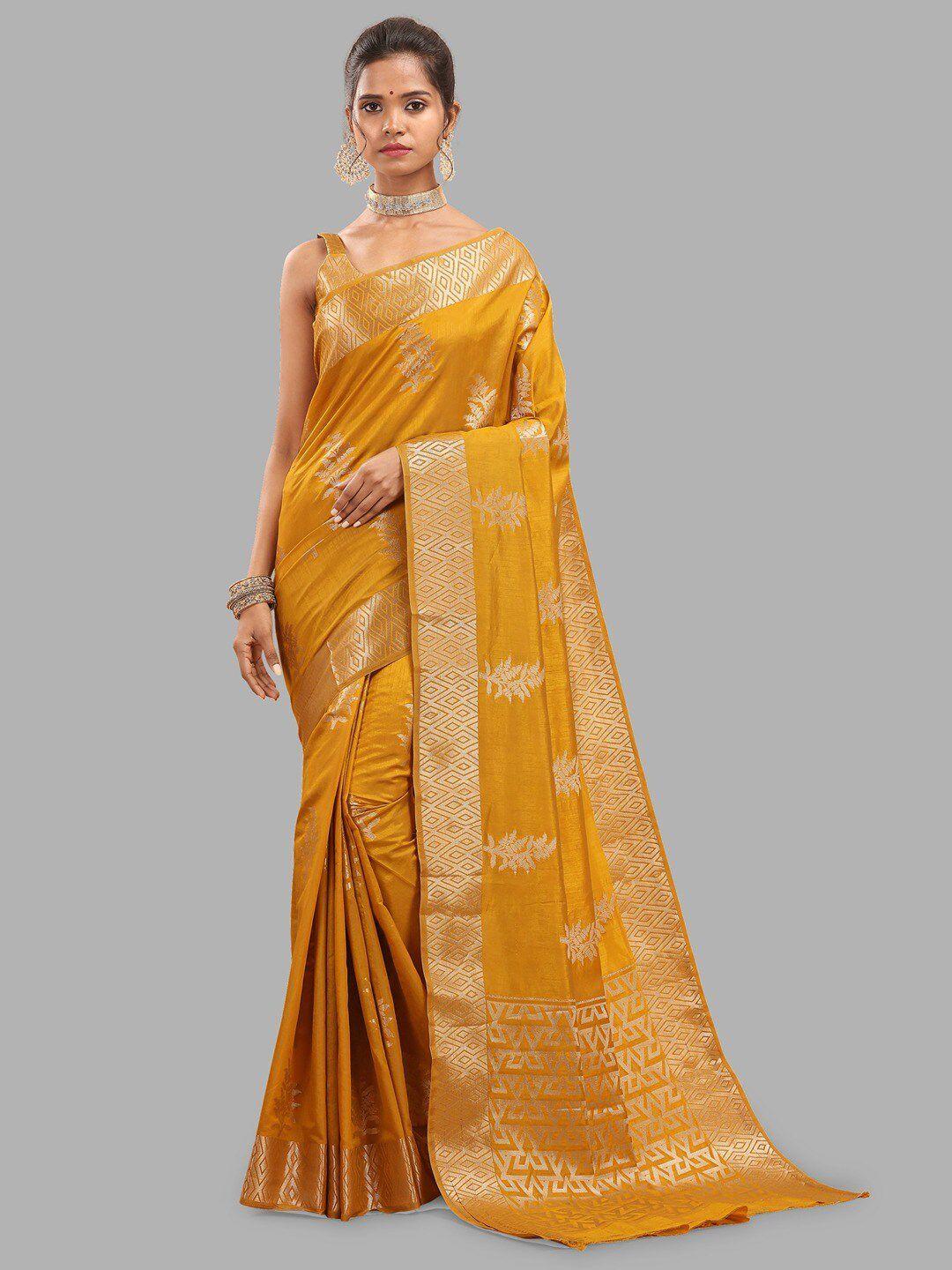 insthah floral woven design zari pure silk banarasi saree