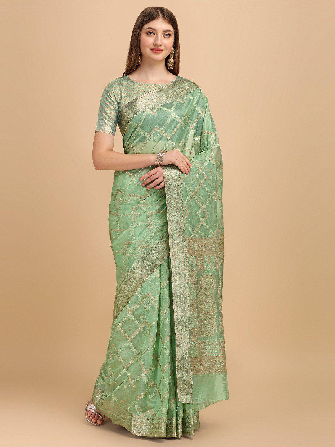 insthah geometric woven design zari saree