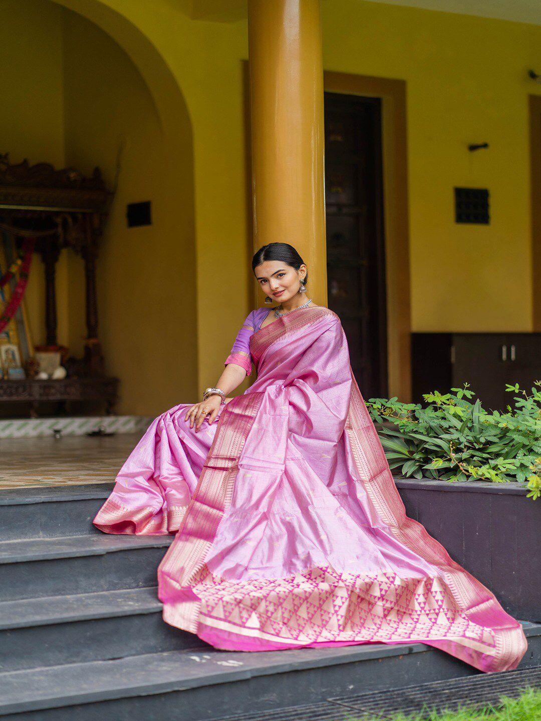 insthah woven design zari pure silk saree