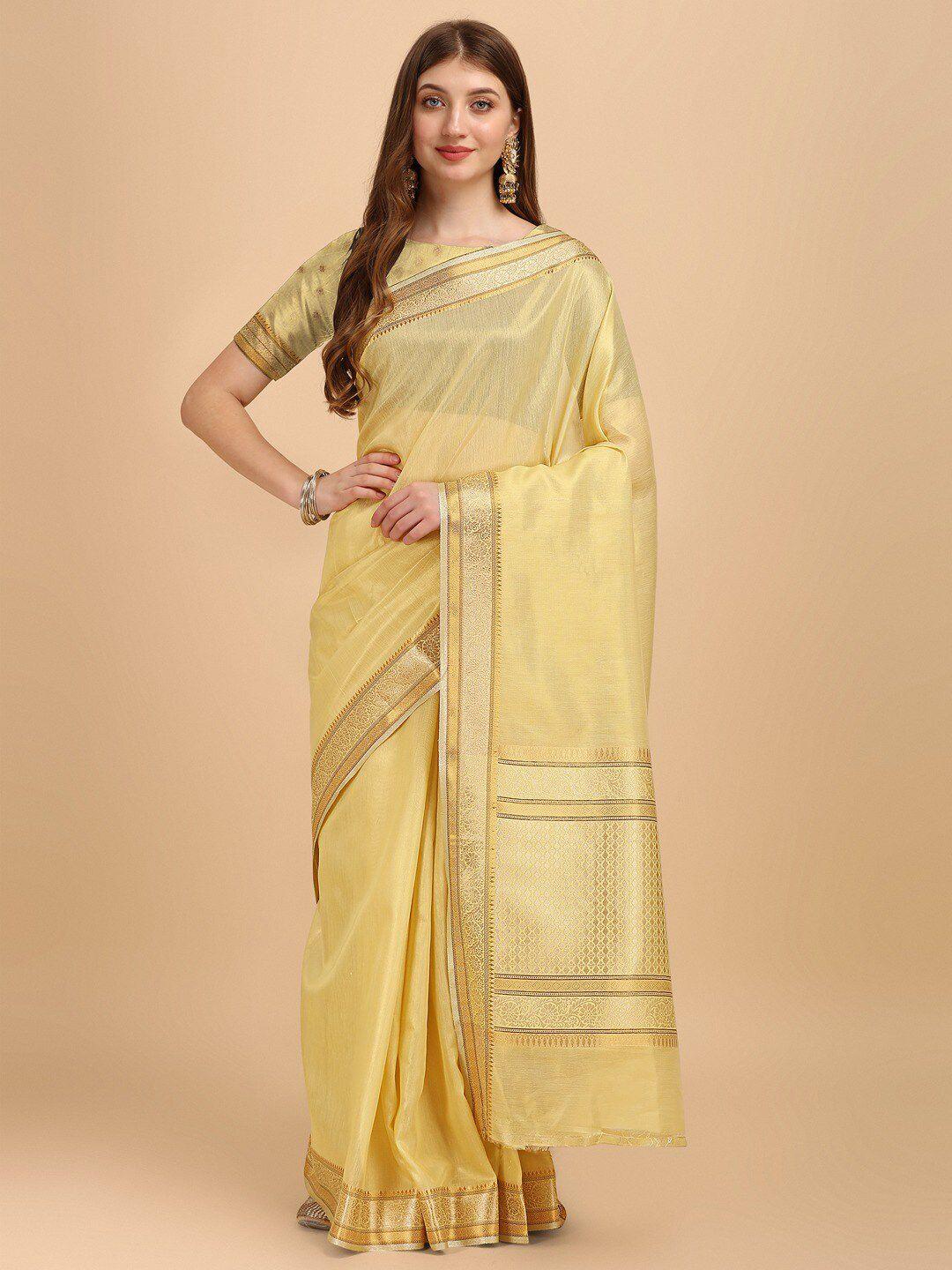 insthah zari detailed tissue saree