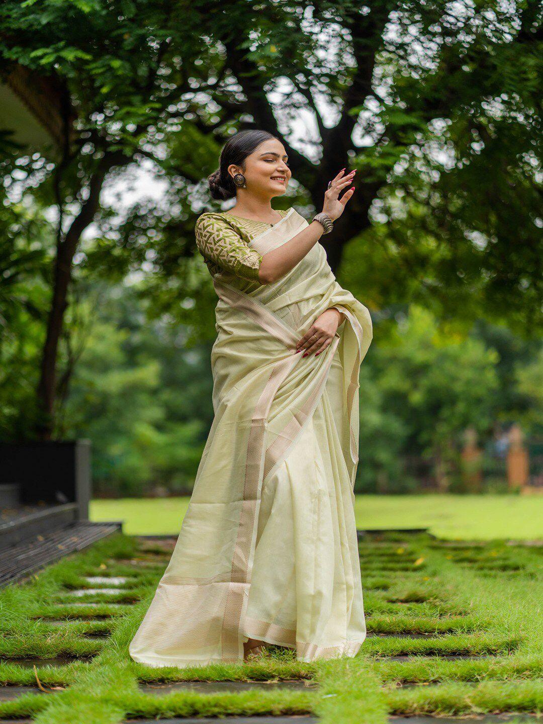 insthah zari tissue banarasi saree