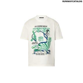 intarsia graphic cotton t-shirt
