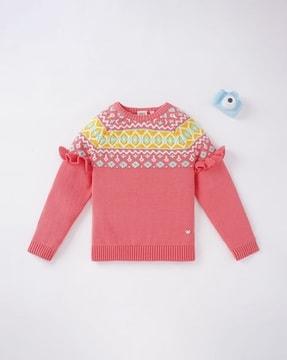 intarsia-knit round-neck sweatshirt