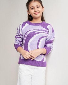 intarsia-knit round-neck pullover