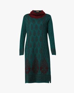 intarsia-knit straight kurta