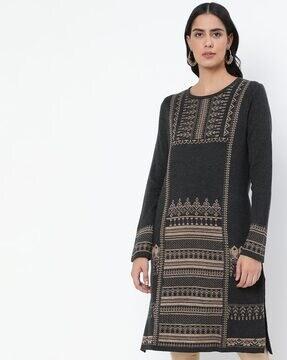 intarsia sweater dress