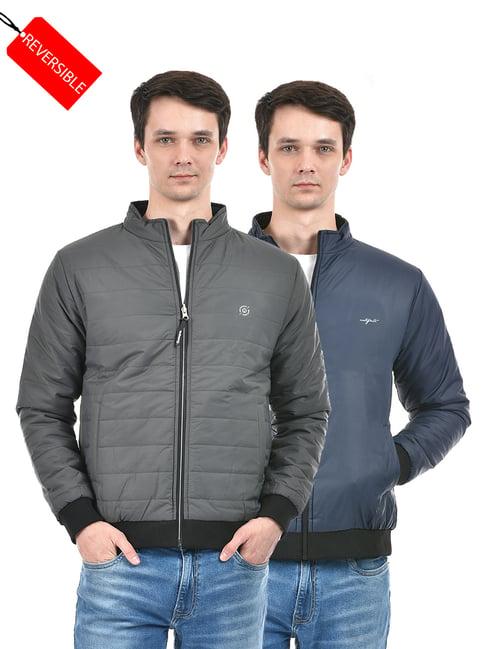 integriti dark blue & dark grey regular fit reversible jacket