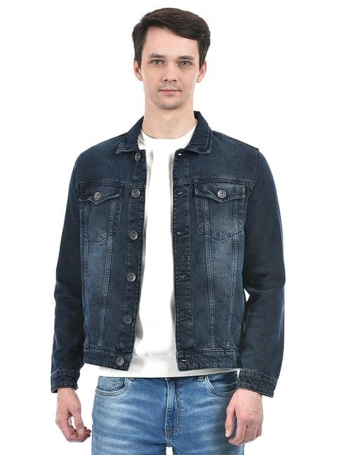 integriti dark blue regular fit denim jacket