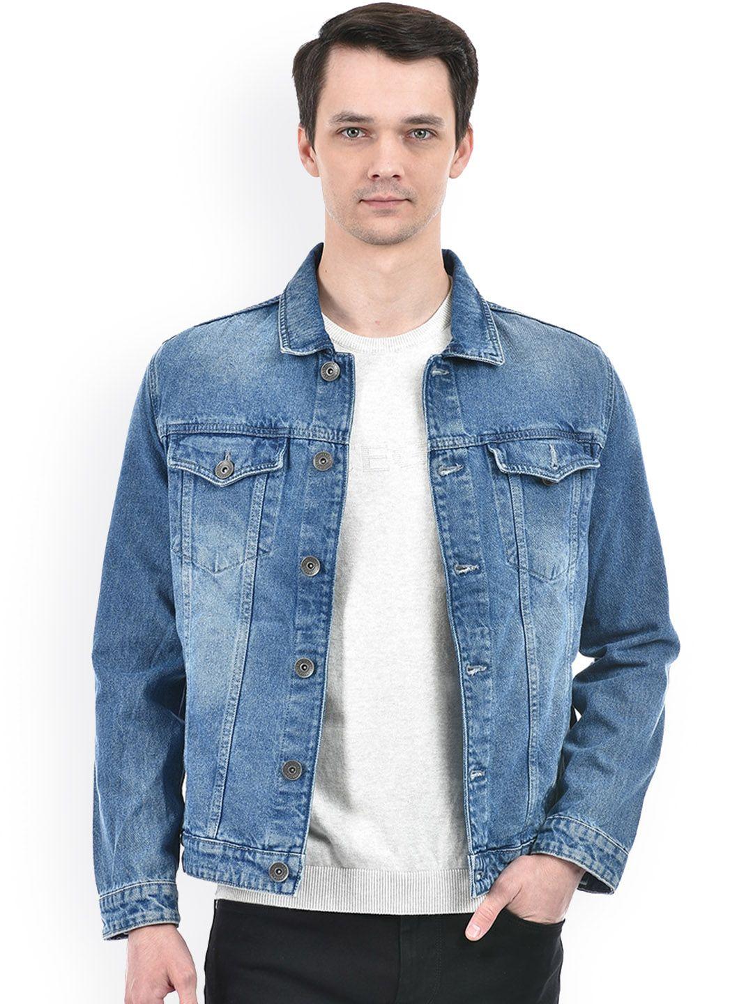 integriti men washed crop denim jacket