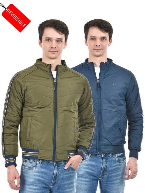 integriti olive & navy regular fit reversible jacket