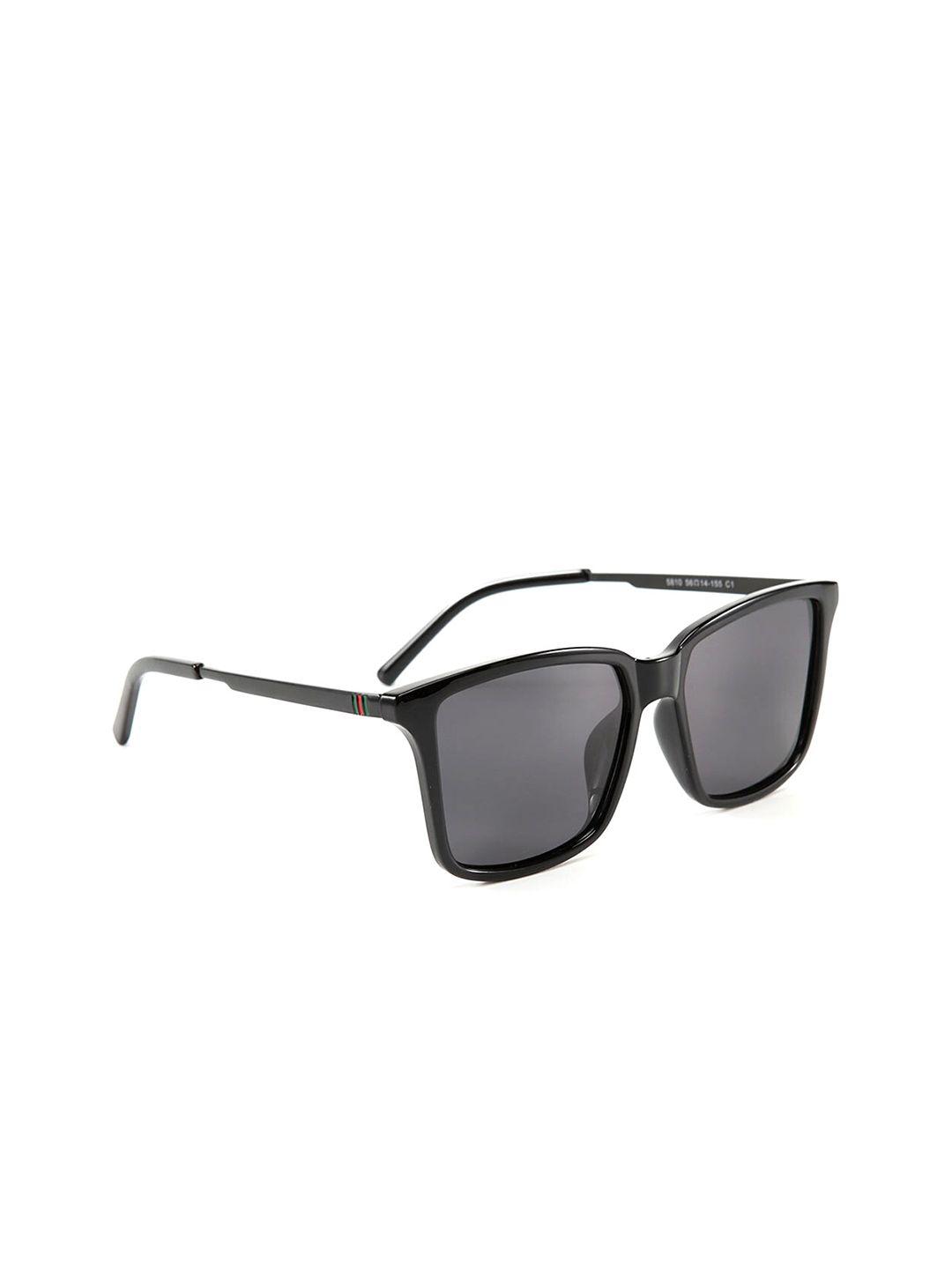 intellilens unisex black lens & black square sunglasses with polarised and uv protected lens