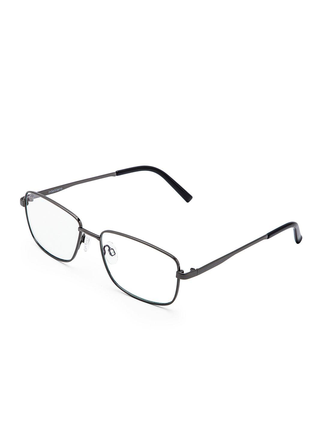 intellilens unisex transparent lens & metallic blue cut computer glasses 1000000060863