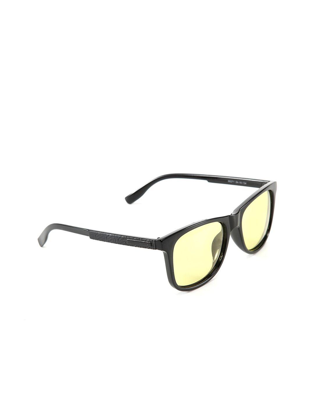 intellilens unisex yellow lens & black square uv protected hd sunglasses 1000000060968