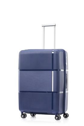 interlace polycarbonate 8 wheels tsa lock hard trolley - blue