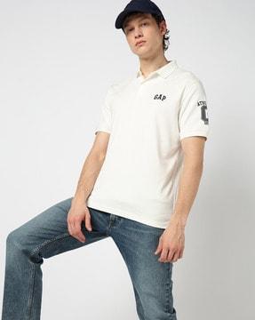 interlock knit full-sleeves jersey polo t-shirt