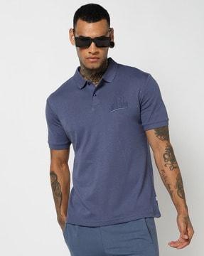 interlock knit full sleeves jersey regular fit polo t-shirt