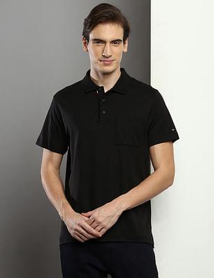 interlock pocket regular fit polo shirt