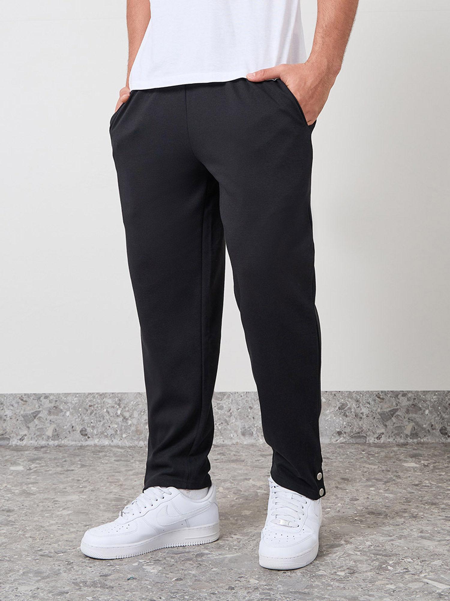 interlock relaxed fit snap button detail trackpant