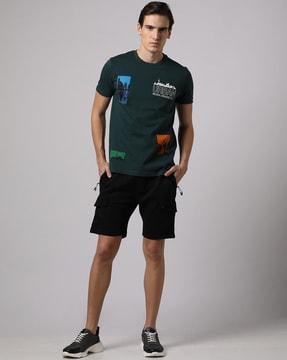 interlock shorts with angled pockets