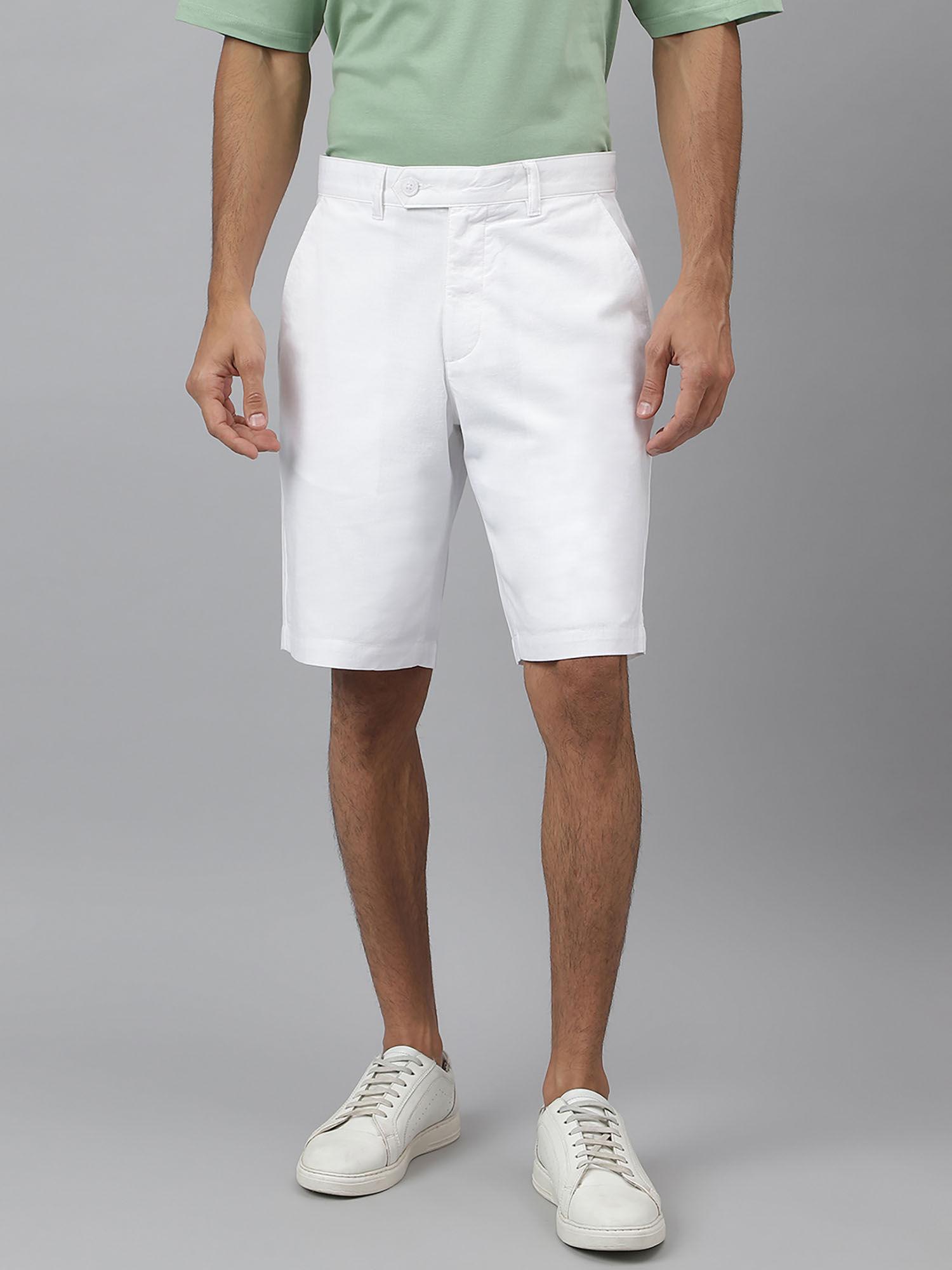 interlude-cotton ripstop white shorts