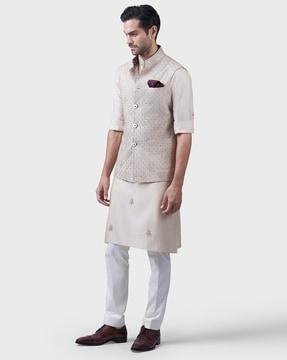 interspersed butti relaxed fit nehru jacket