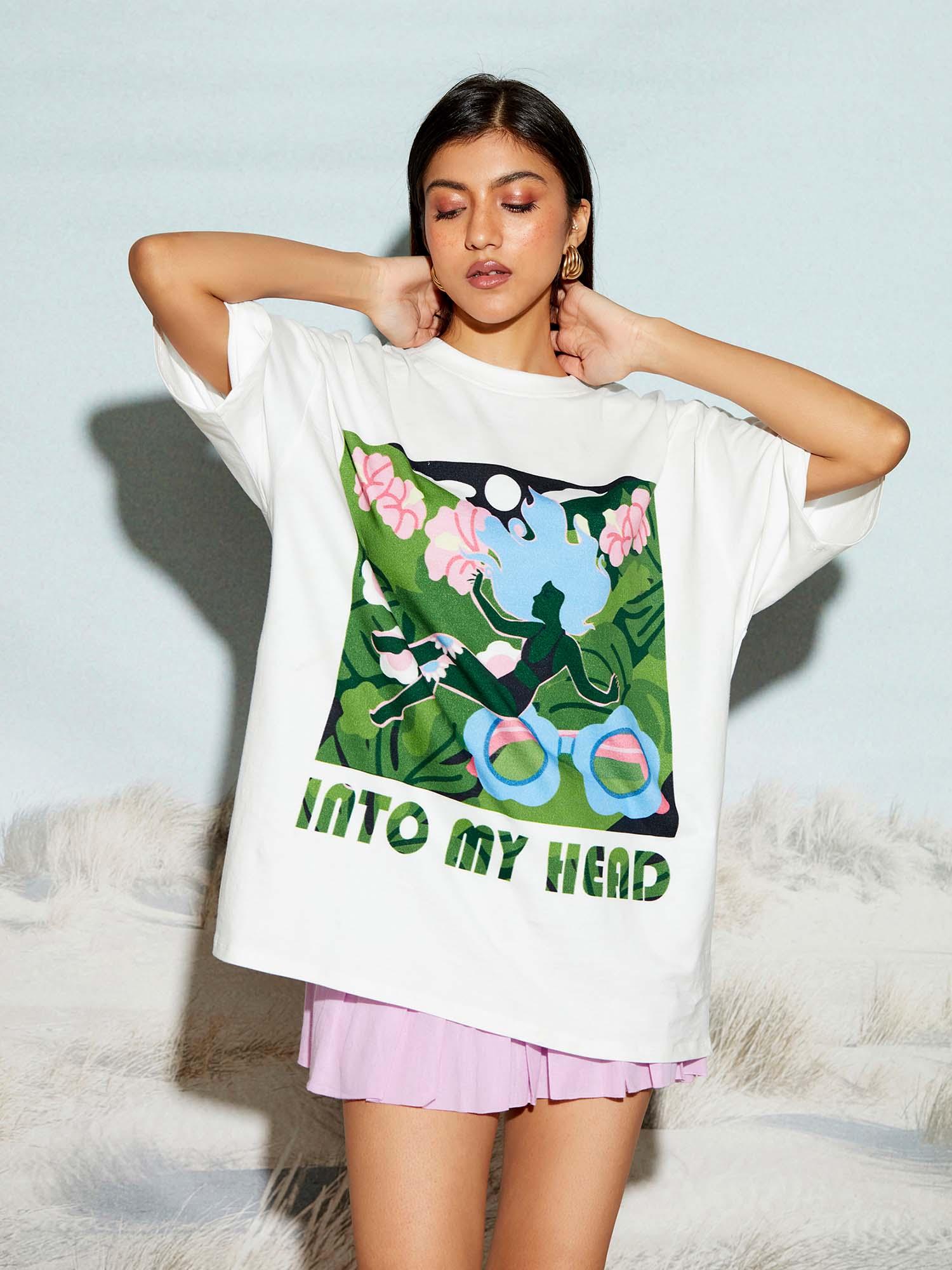 into my head oversized white t-shirt