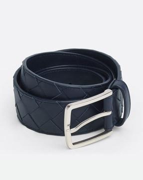 intrecciato belt with contrasted edges