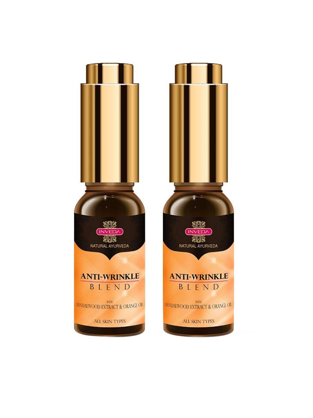 inveda set of 2 anti wrinkle blend serum with sandalwood extract & orange oil - 20 ml each