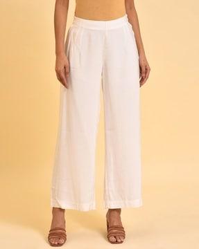 inverted box pleated flared pants