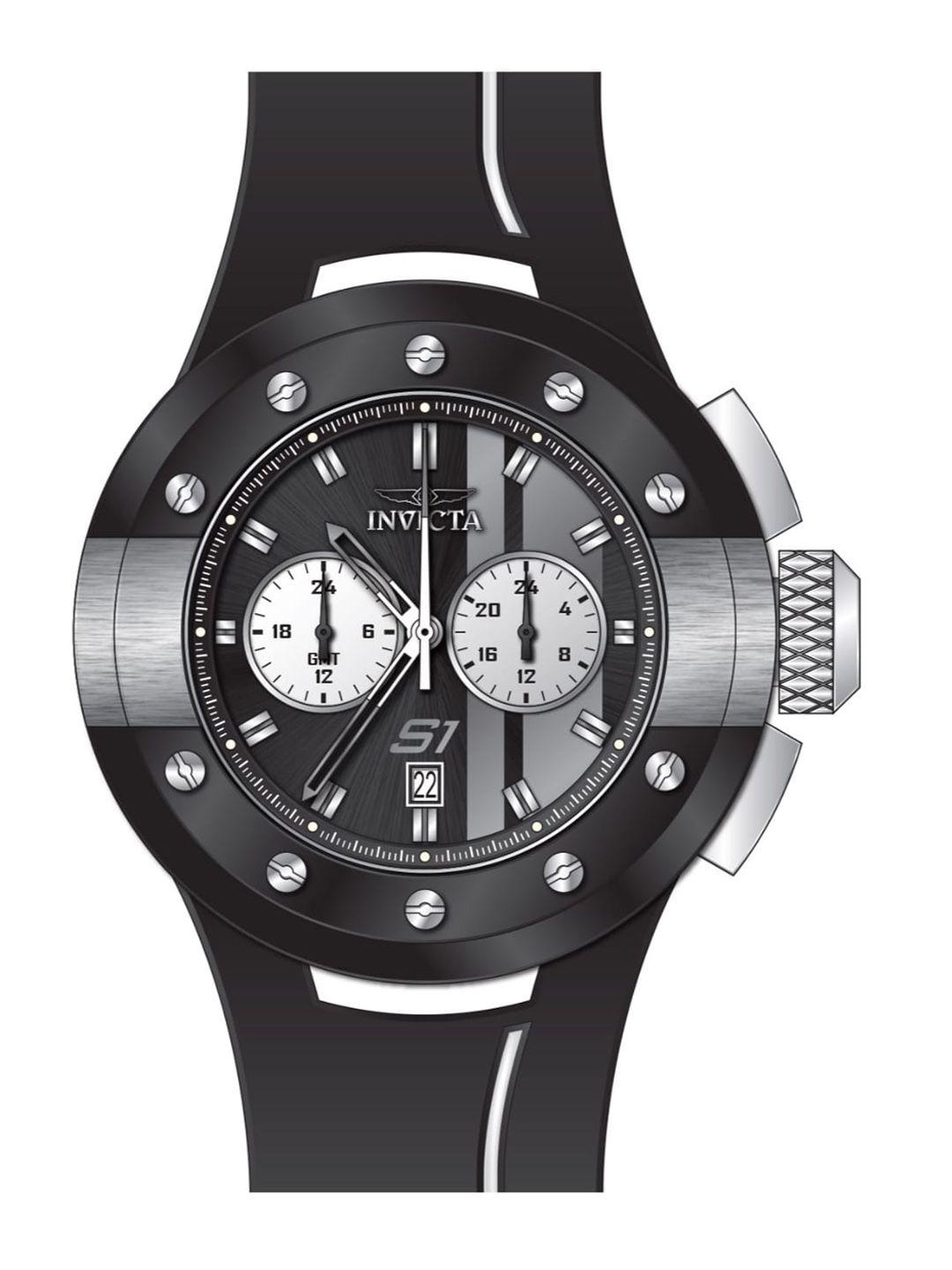invicta men stainless steel round shape chronograph watch 44360
