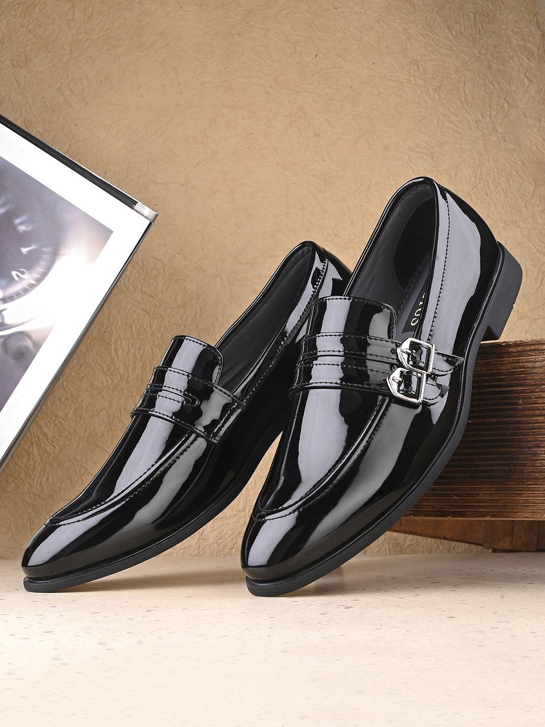 invictus men round toe formal loafers with buckle detail