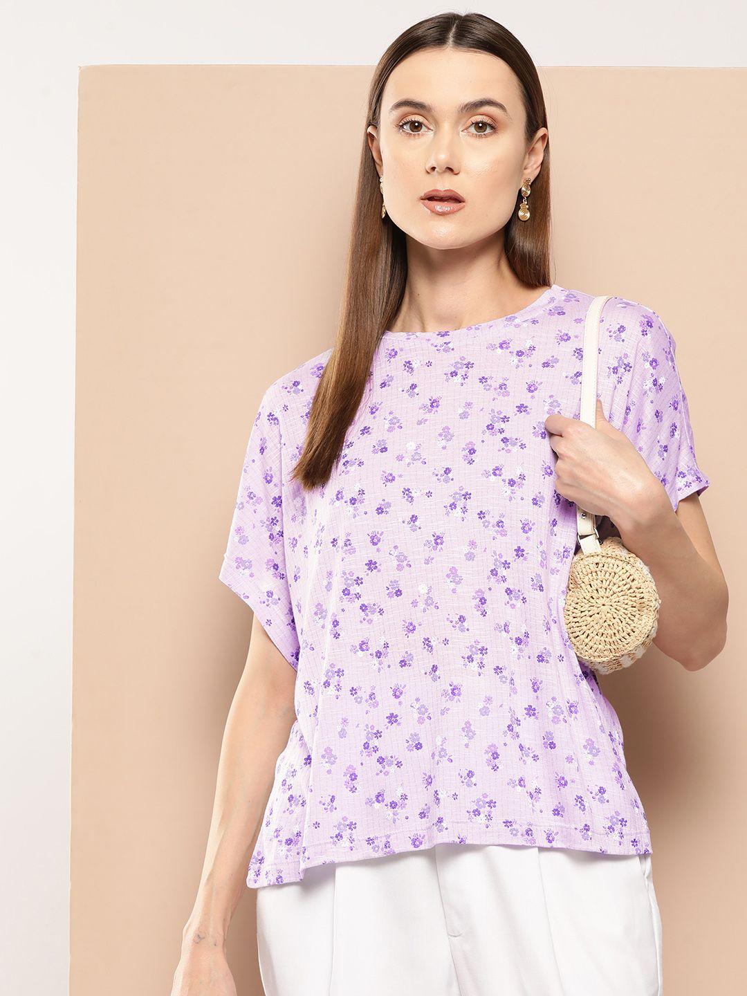 invictus oversized floral printed extended sleeves t-shirt