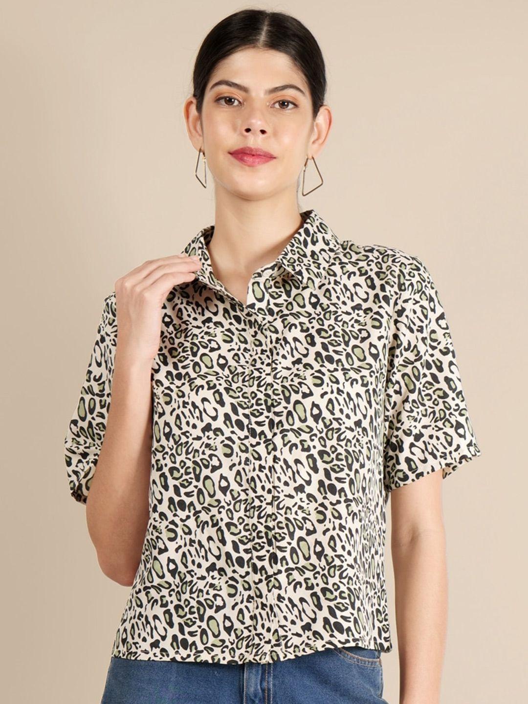 invictus animal printed opaque casual shirt