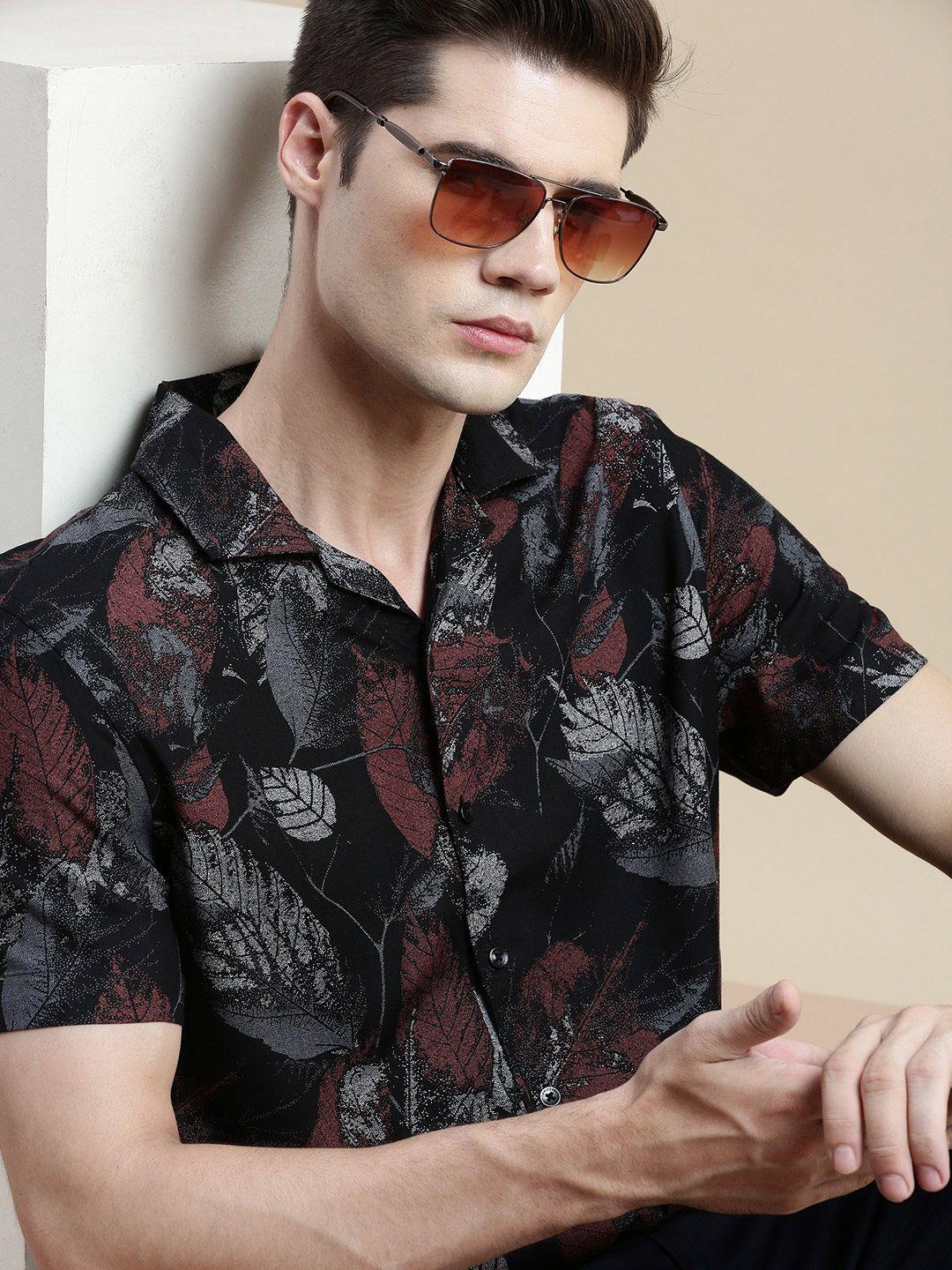 invictus comfort slim fit abstract printed casual shirt