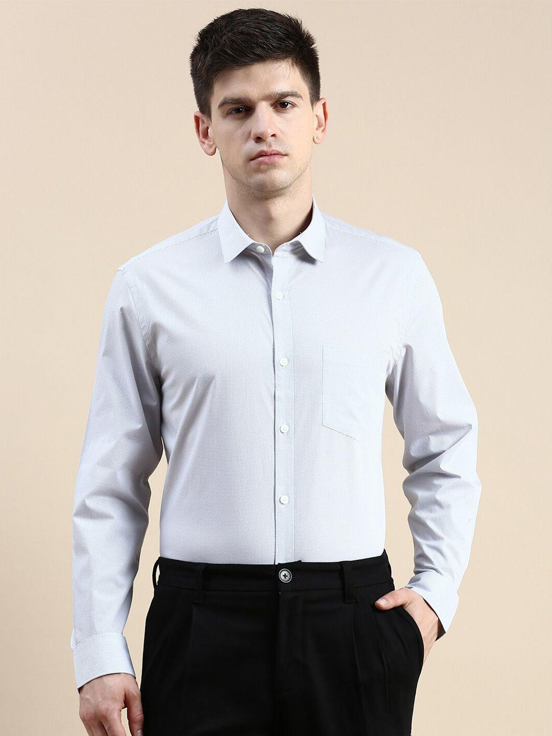 invictus comfort slim fit micro ditsy printed formal shirt