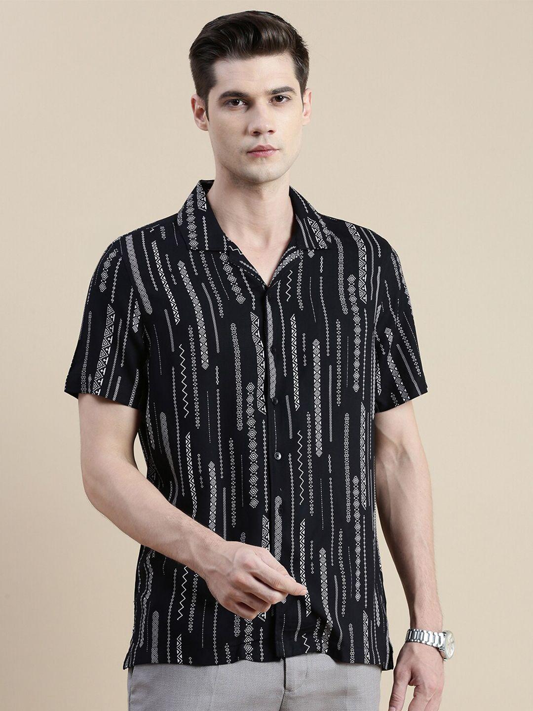 invictus comfort slim fit tribal printed casual shirt