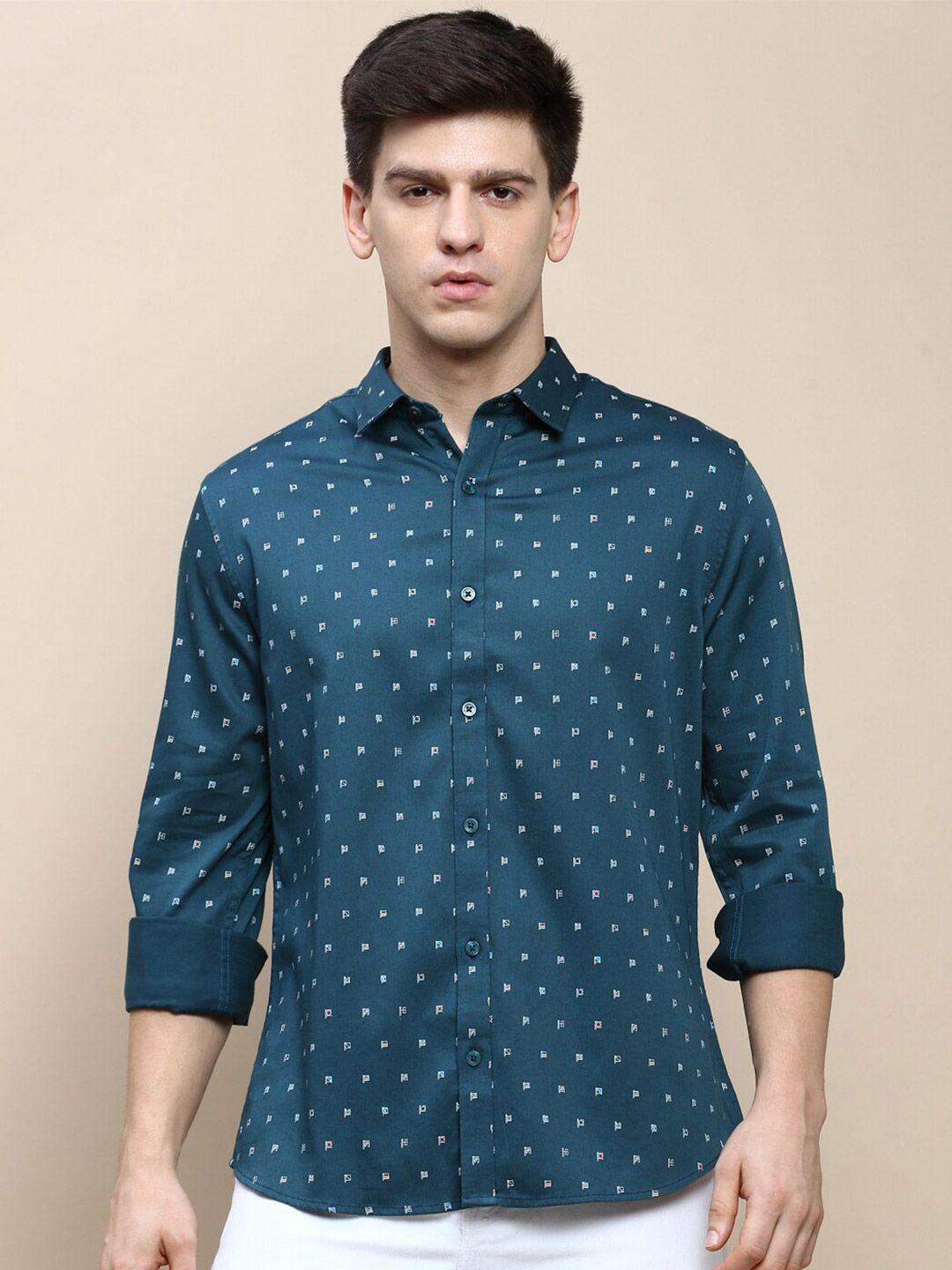 invictus conversational printed sport slim fit cotton casual shirt