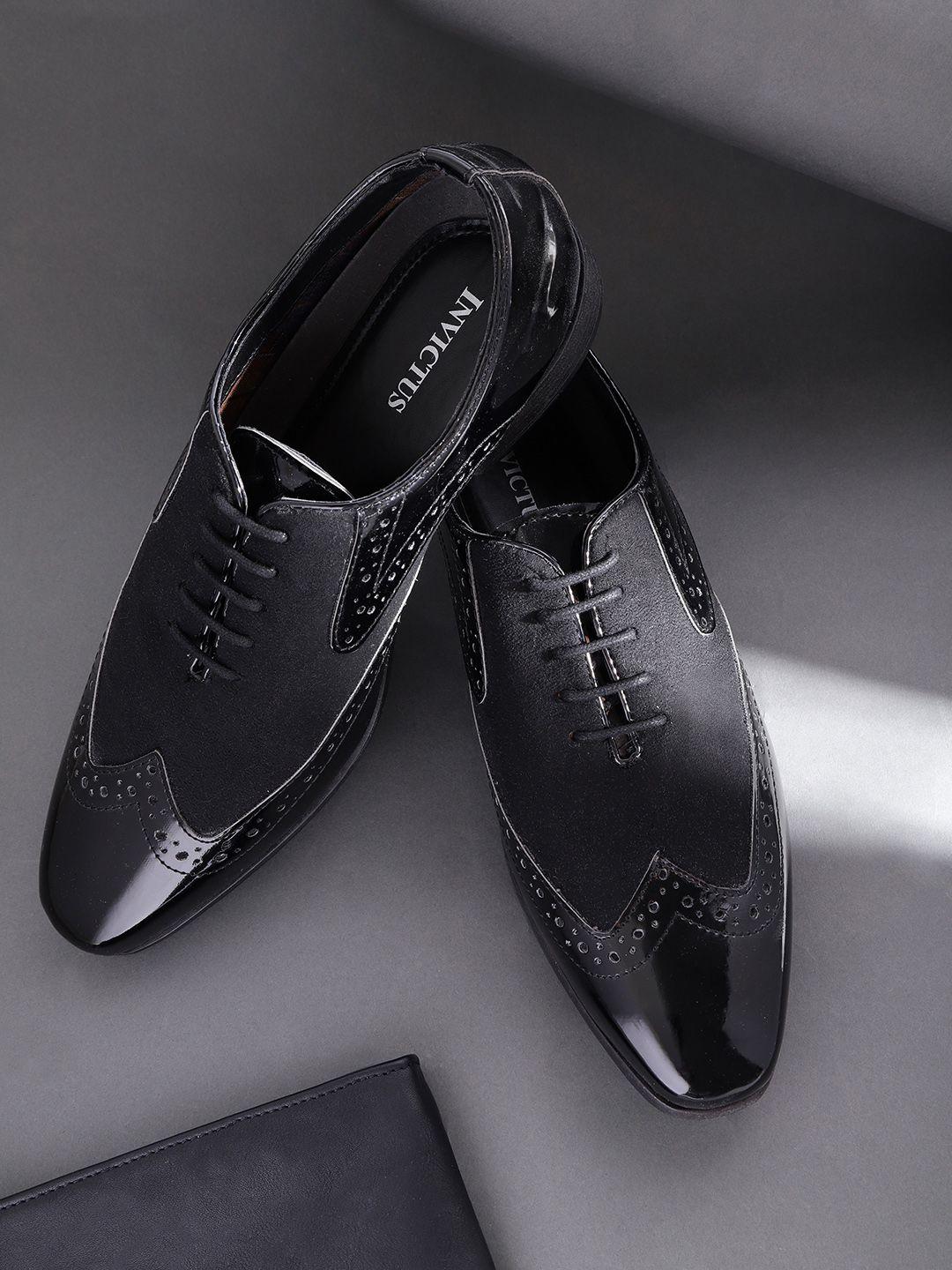 invictus men black semiformal brogues