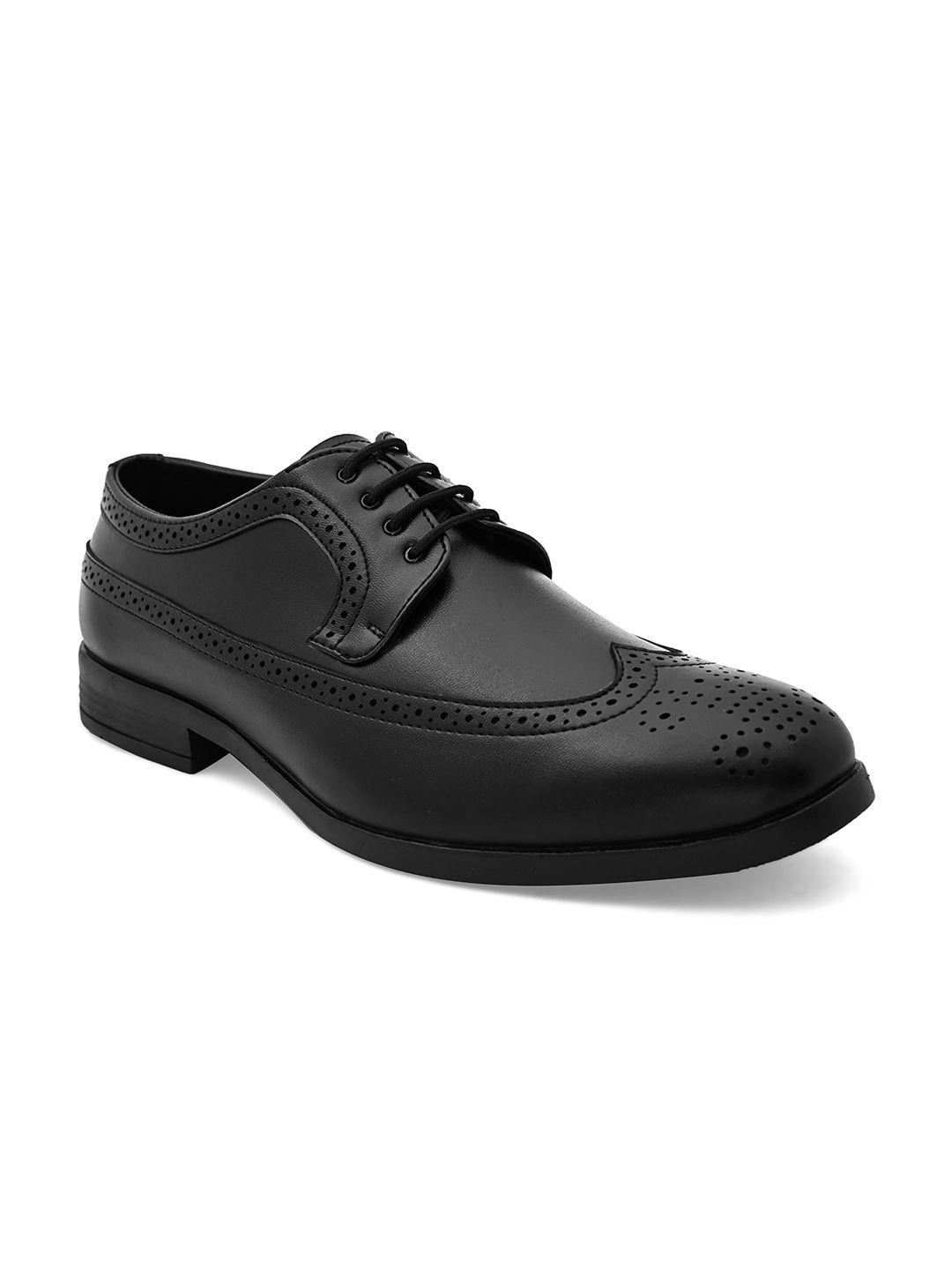 invictus men black solid comfort fit formal brogues